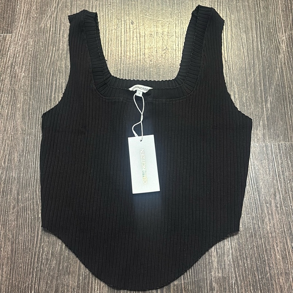 Cotton Citizen Black Fitted Sleeveless Tank